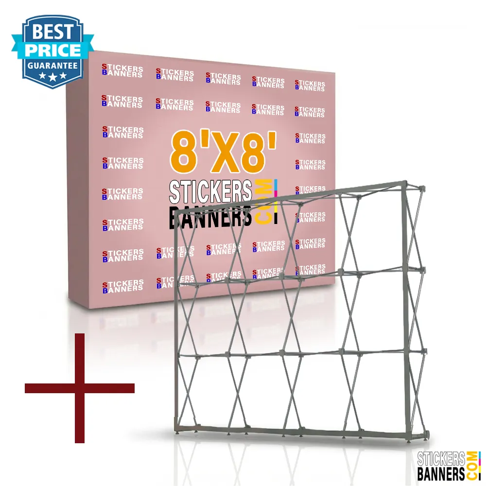 8'x8' Fabric Pop Up Display Backdrop with Stand - Image 4